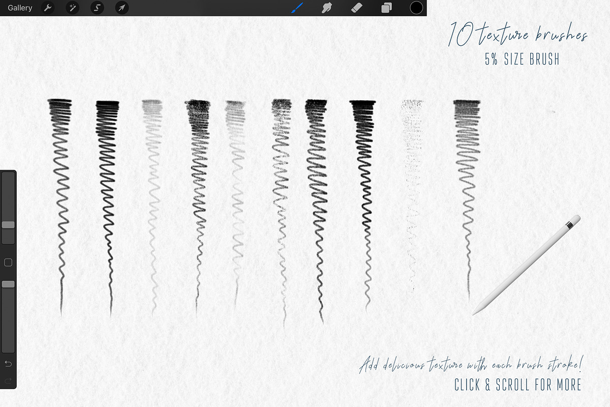 Texture Brush Kit for Procreate, a Brush Add-On by Polli Deeva (Photo 4 of 5)