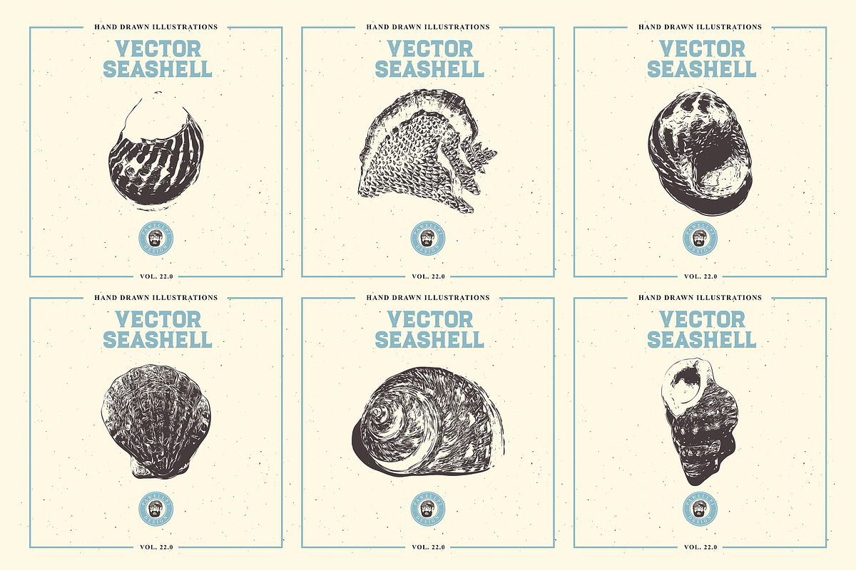 VECTOR SEASHELL HAND DRAWN BUNDLE 22, an Illustration by pawellpi (Photo 9 of 10)