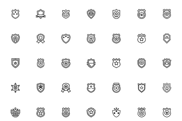 Police Badge Icons Set preview 2