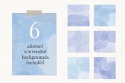 Denim Blue Abstract Watercolor Set, a Texture Graphic by Chelsea Bromley (Thumbnail 3 of 4)