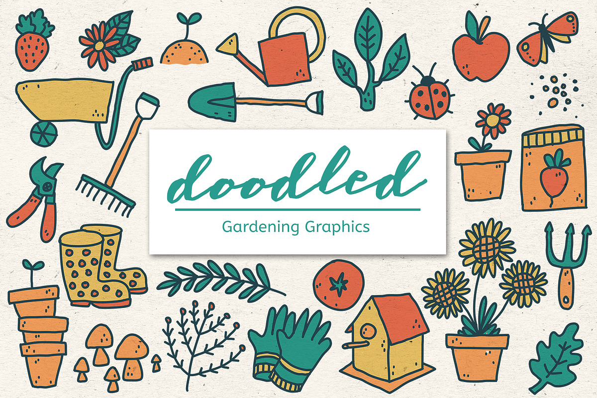 Garden Doodles - Graphic Bundle, an Illustration by voidea
