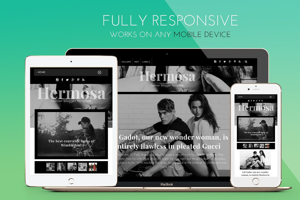 Hermosa Fashion Blogger Template, a Websites & App Template by Oleg Ribar (Photo 6 of 8)
