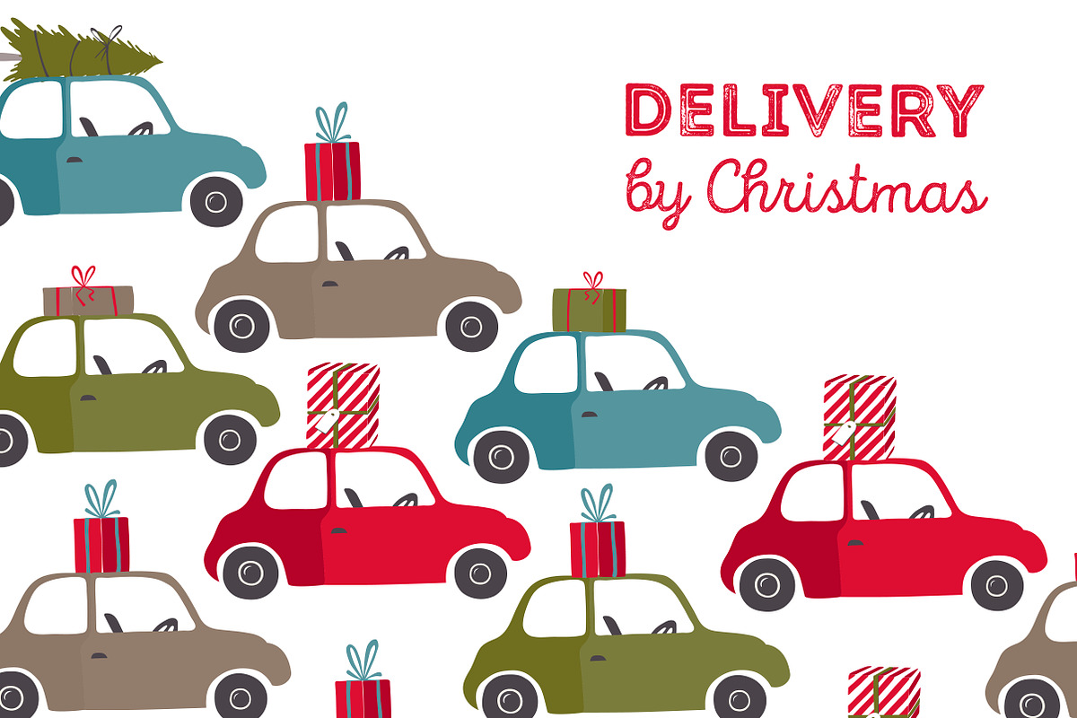 Christmas delivery banners, an Illustration by Olga Bonitas (Photo 4 of 5)
