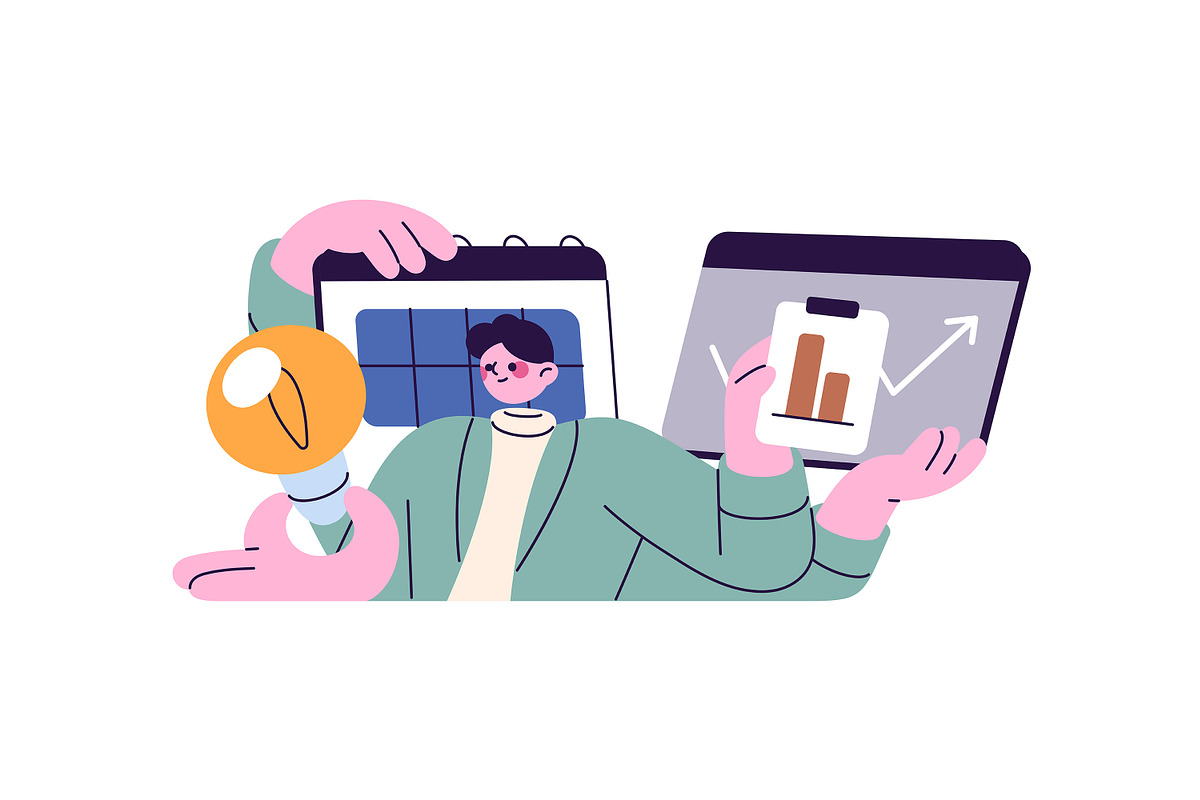 People work with data, analysis set, a Work Illustration by PaperTrident (Photo 5 of 12)