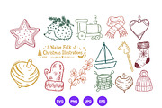 Christmas Hand Drawn Folk Art Set, a Seasonal Illustration by designvectx (Thumbnail 8 of 10)