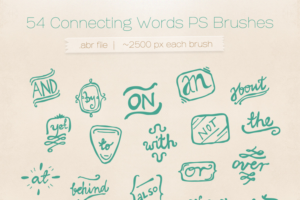 54 Connecting Words PS Brushes, a Brush Add-On by Frisk Shop (Photo 2 of 2)