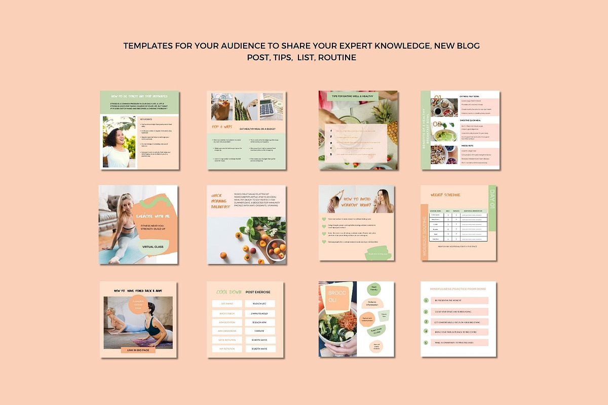 Nutrition Instagram Templates Health, a Social Media Template by Deepa Template Studio (Photo 3 of 12)
