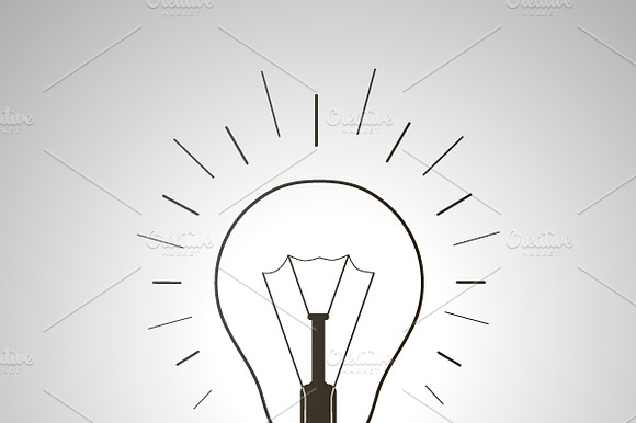 Black Simple Light Bulb Icon