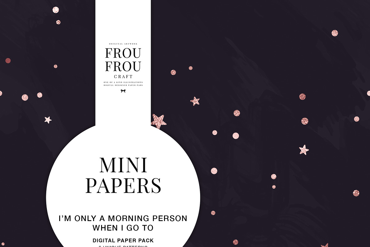 Rose Gold Pink Black Mini Papers, a Pattern Graphic by Frou Fou Craft (Photo 5 of 7)