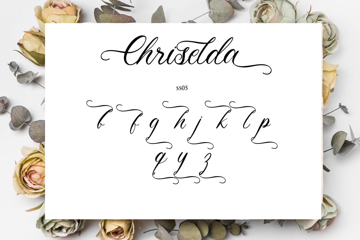 Chriselda - Modern Calligraphy, a Script Font by Fikryal Studio (Photo 13 of 15)