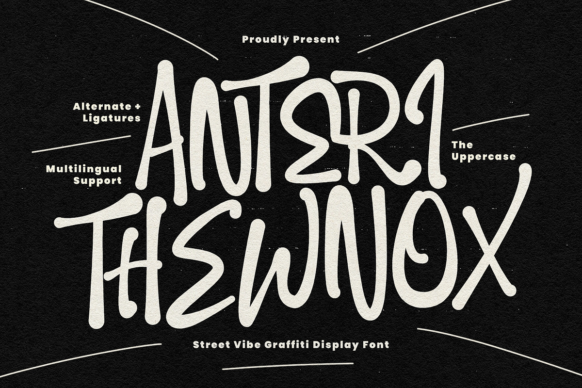 Anteri Thewnox Street Vibe Graffiti, a Handwritten Font by Maulana Creative (Photo 1 of 7)