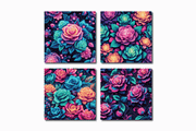 Neon Rose Flowers Crafted Texture, a Texture Graphic by Dizzy Art Studio (Thumbnail 3 of 3)