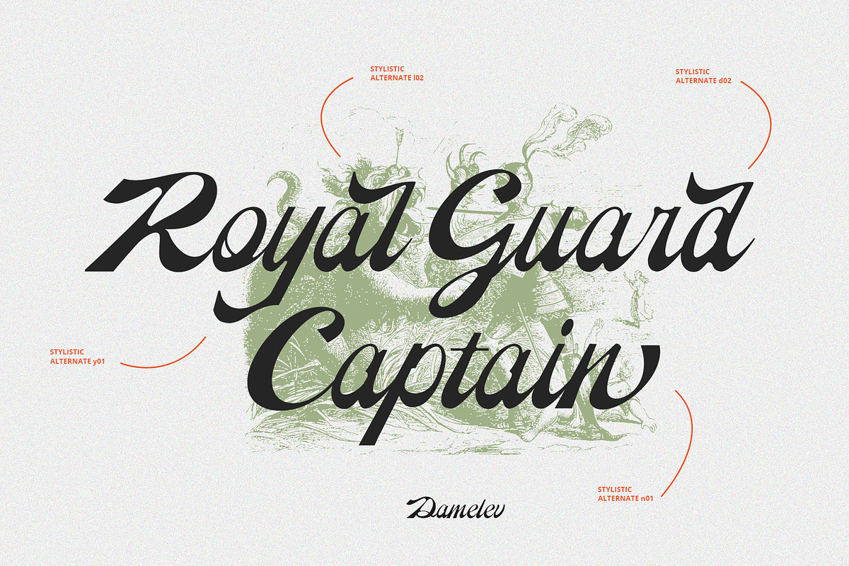 Reinhart Script, a Script Font by Damelev (Photo 7 of 9)