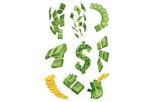 Cartoon money and coins icon, an Object Illustration by Things for designers