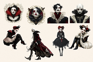 PECULIAR GOTHIC PEOPLE CLIPART