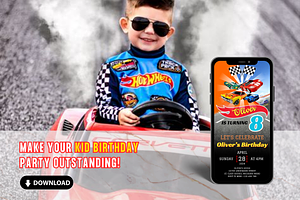 Hot Wheels Birthday Invitation