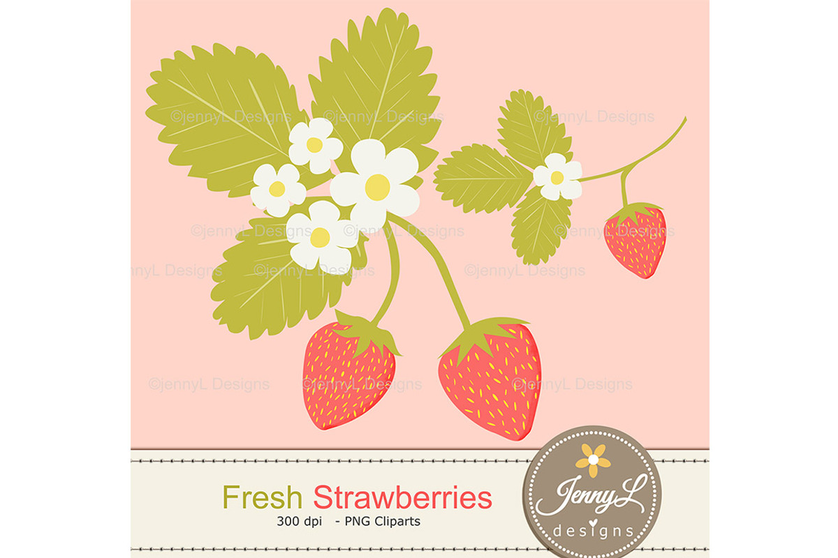 Strawberry Seamless Digital Papers, a Pattern Graphic by JennyL Designs (Photo 2 of 6)