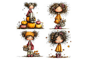 Autumn Girl Pumpkin PNG Clipart, a Person Illustration by Nicolle's Colorful Art (Thumbnail 5 of 5)
