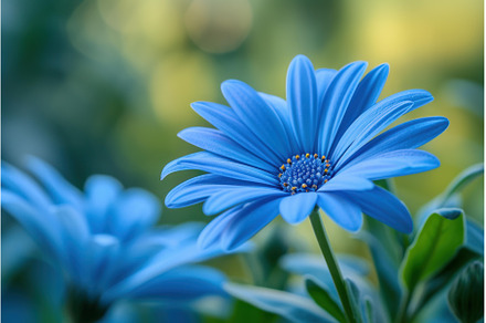 Blue daisy in soft focus background, a Nature Photo by Ylivdesign