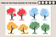 Cozy houses and trees in four season, an Object Illustration by YuskinKot (Thumbnail 3 of 3)