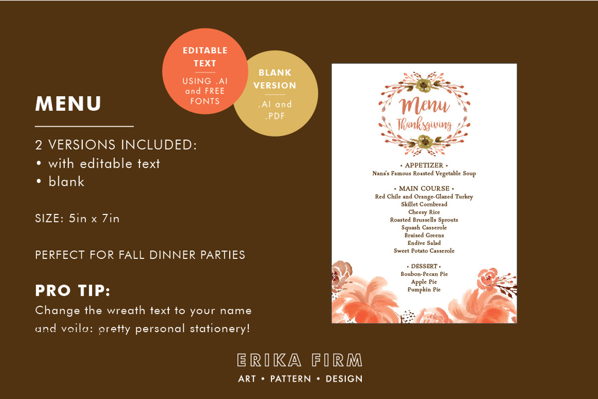 Thanksgiving Printables Bundle, a Card Template by Erika Firm (Photo 4 of 6)