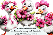 whimsical summer goose clipart, an Illustration by GatewayDesign (Thumbnail 1 of 9)