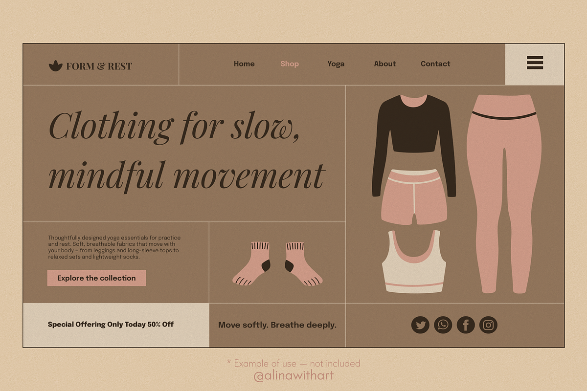 Yoga & Stretching Essentials, a Sport Illustration by alinawithart (Photo 5 of 13)