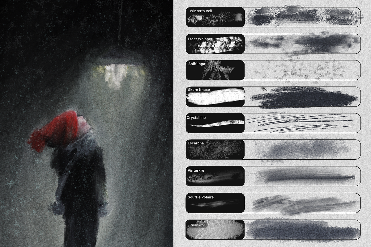 Procreate Niveus Winter Artistry, a Brush Add-On by Brush Moment (Photo 2 of 13)