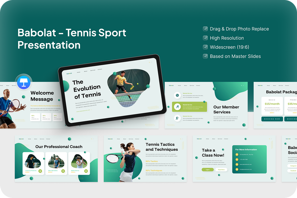 Babolat - Tennis Sport Keynote, a Presentation Template by Annora Studio (Photo 1 of 5)