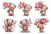 Whimsical Easter Teddy Bear Clipart, an Illustration by SinaCreation (Thumbnail 5 of 11)