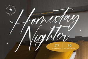 Homestay Nighter Stylish Handwritten, a Handwritten Font by stylishtype.co
