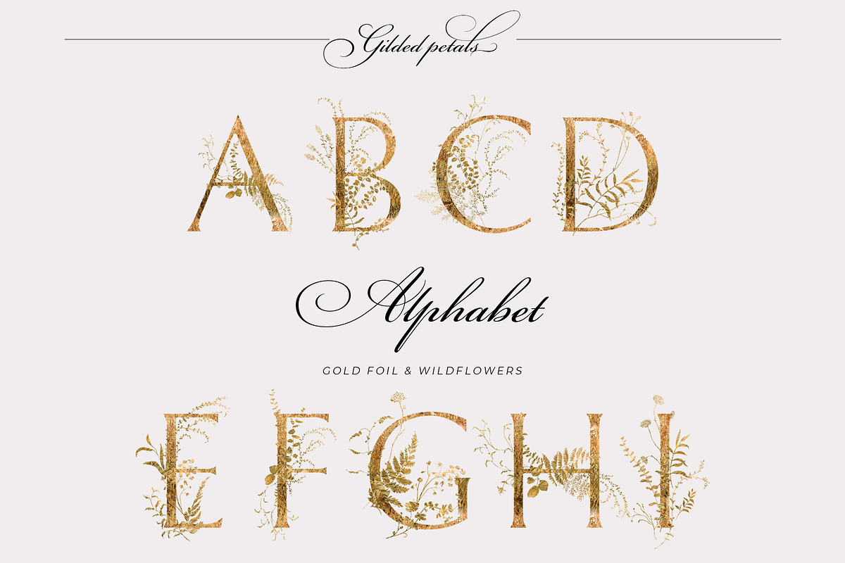Gilded Petals Gold Foliage, an Illustration by SunnyAfternoons (Photo 8 of 13)