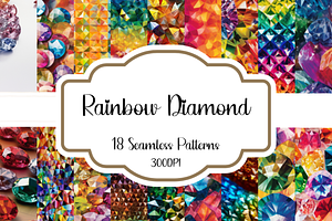 Rainbow Diamond Seamless Patterns