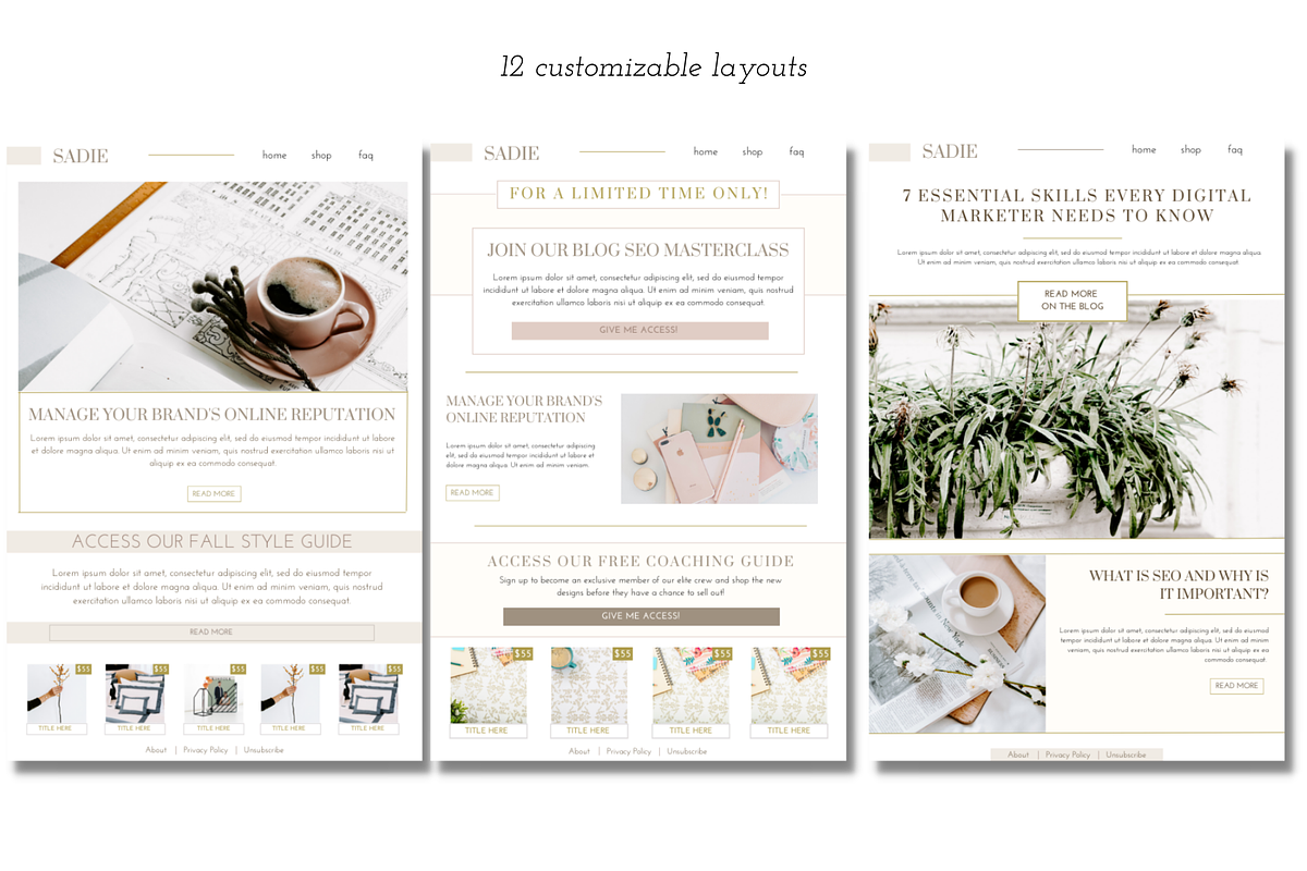Sadie E-Marketing Business Templates, a Marketing Template by The Edits Shop (Photo 4 of 9)