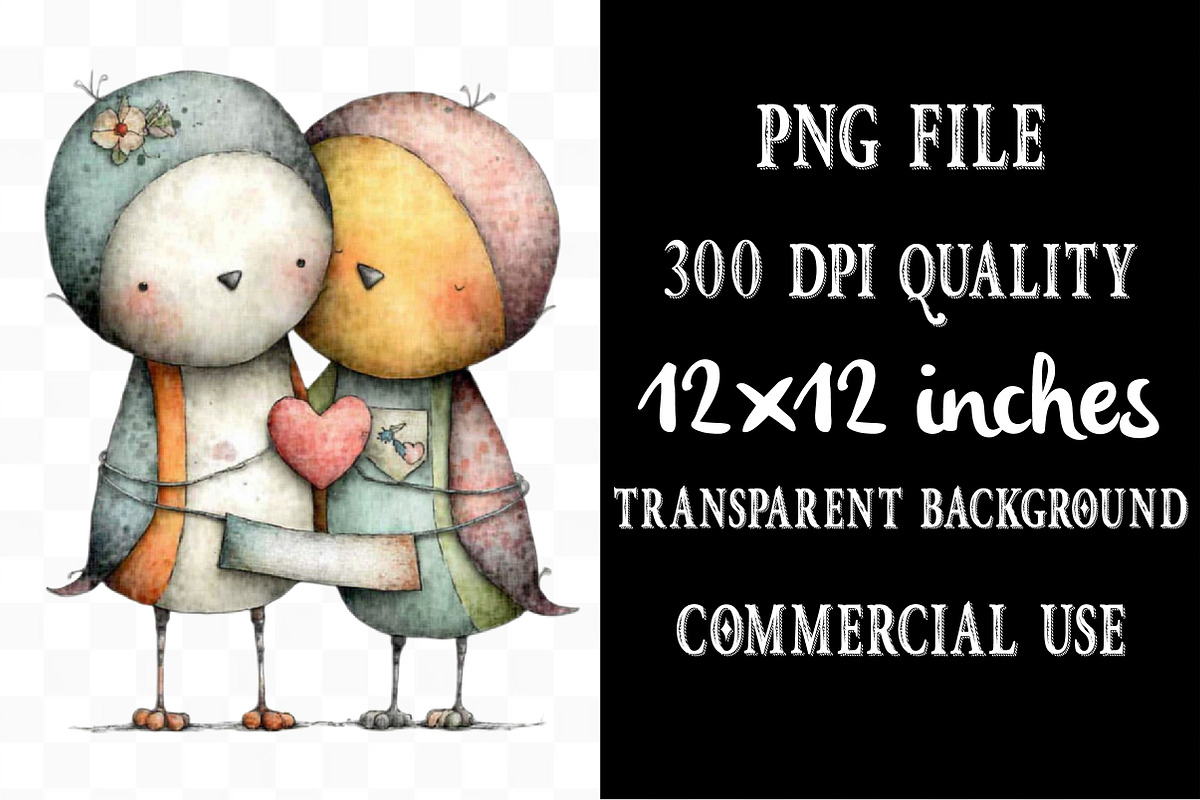 Bird Couple Sublimation Bundle, an Illustration by Designking (Photo 4 of 5)