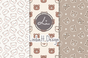 Cute bear seamless pattern