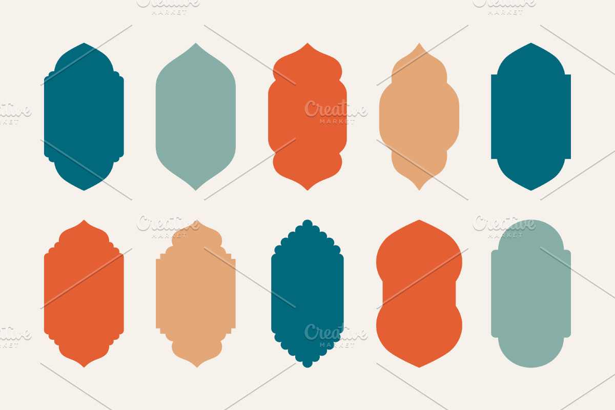 Flat arab window icons set, a Pattern Graphic by kotoffei