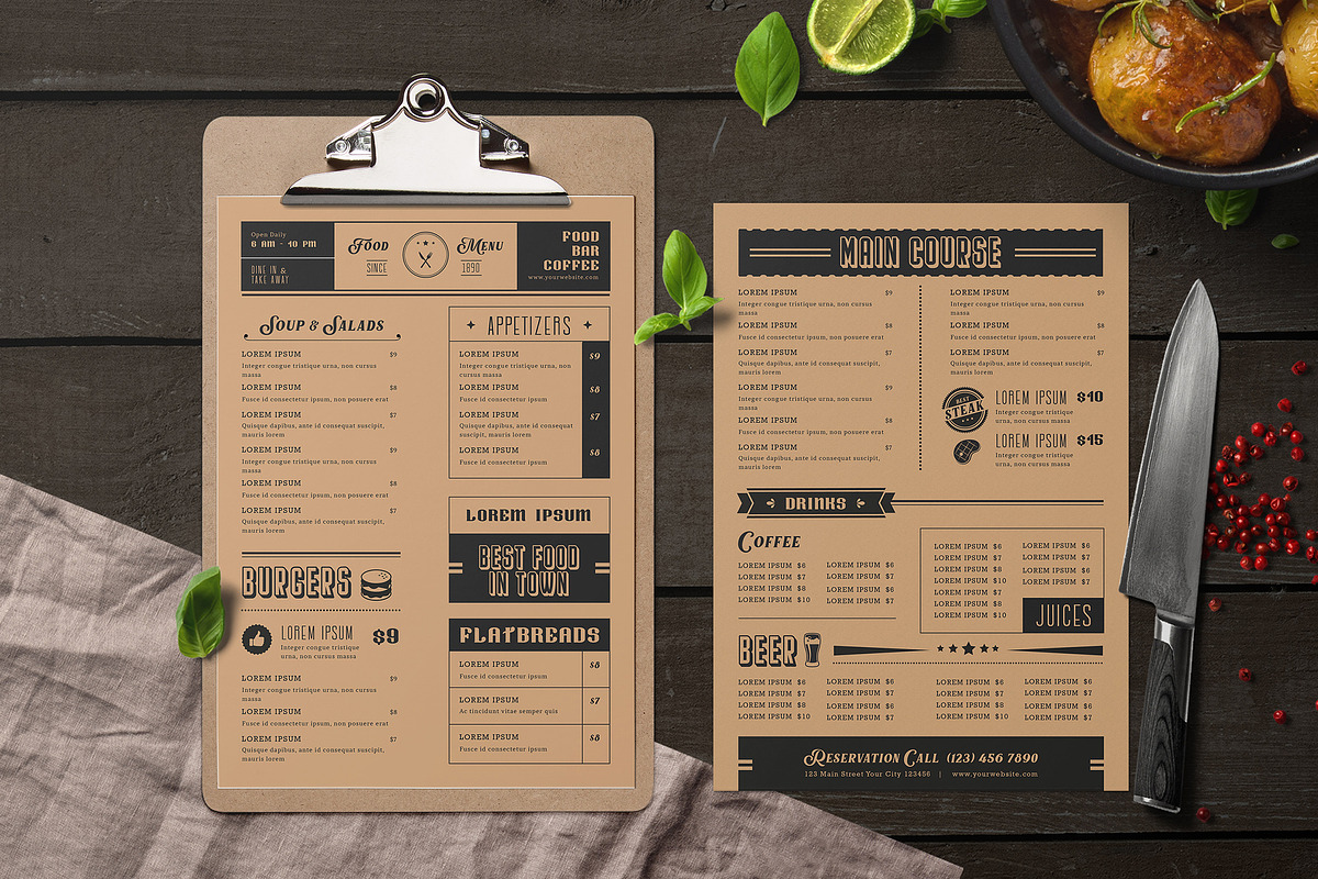 Simple Food Menu, a Flyer Template by Creativestoree (Photo 3 of 5)