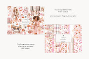 Pink Autumn Clipart, a Seasonal Illustration by GlamArtZhanna (Thumbnail 2 of 8)