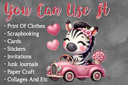 Valentine Cute Zebra Clipart Bundle, a Seasonal Illustration by Craft Nest (Thumbnail 5 of 5)