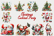 Christmas Cocktail Party watercolor, a Seasonal Illustration by FITALARTSNEDIGI (Thumbnail 2 of 6)