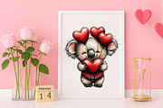Whimsical Valentine Koala Clipart, an Illustration by Canvas Craft (Thumbnail 5 of 6)