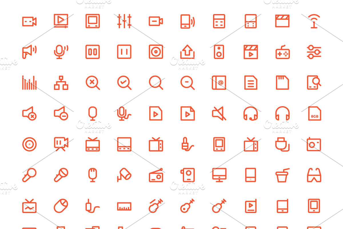 250+ Multimedia Icons Set preview 4