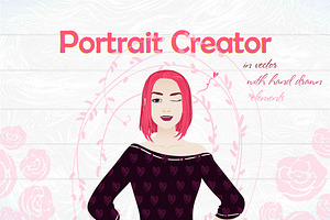 Female portrait creator (vector+PSD)