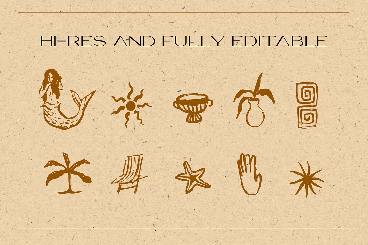 Boho Beach Vacation Resort Graphics, a Decorative Illustration by Eldorado Design Co. (Photo 5 of 6)