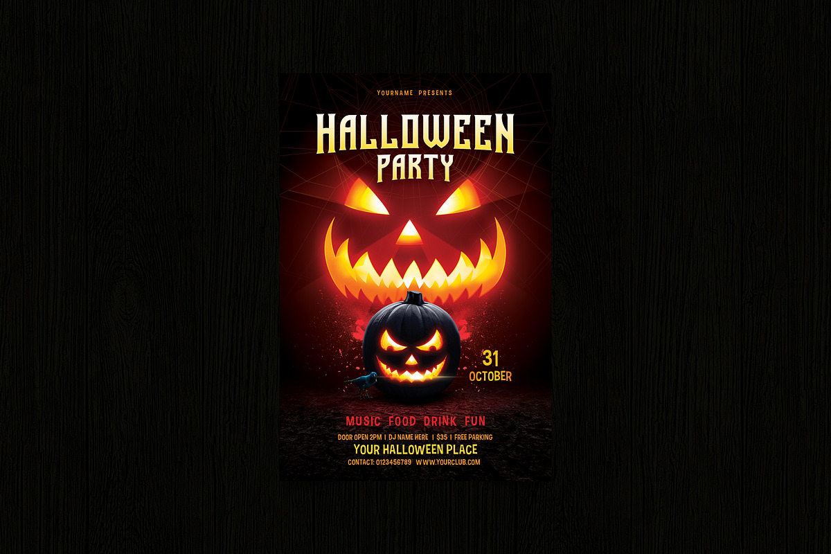 Halloween Party Flyer, a Flyer Template by DesignWorkz
