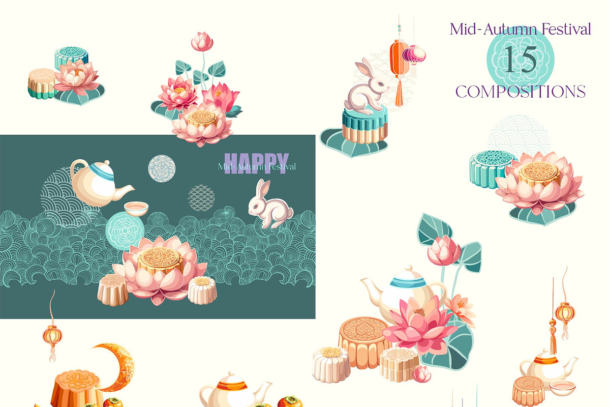 Mid-Autumn Festival, a Seasonal Illustration by Collection by VY (Photo 7 of 11)