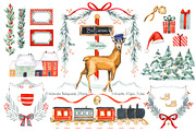 Watercolor Christmas Card Clipart, a Background Graphic by RhianAwni (Thumbnail 1 of 10)