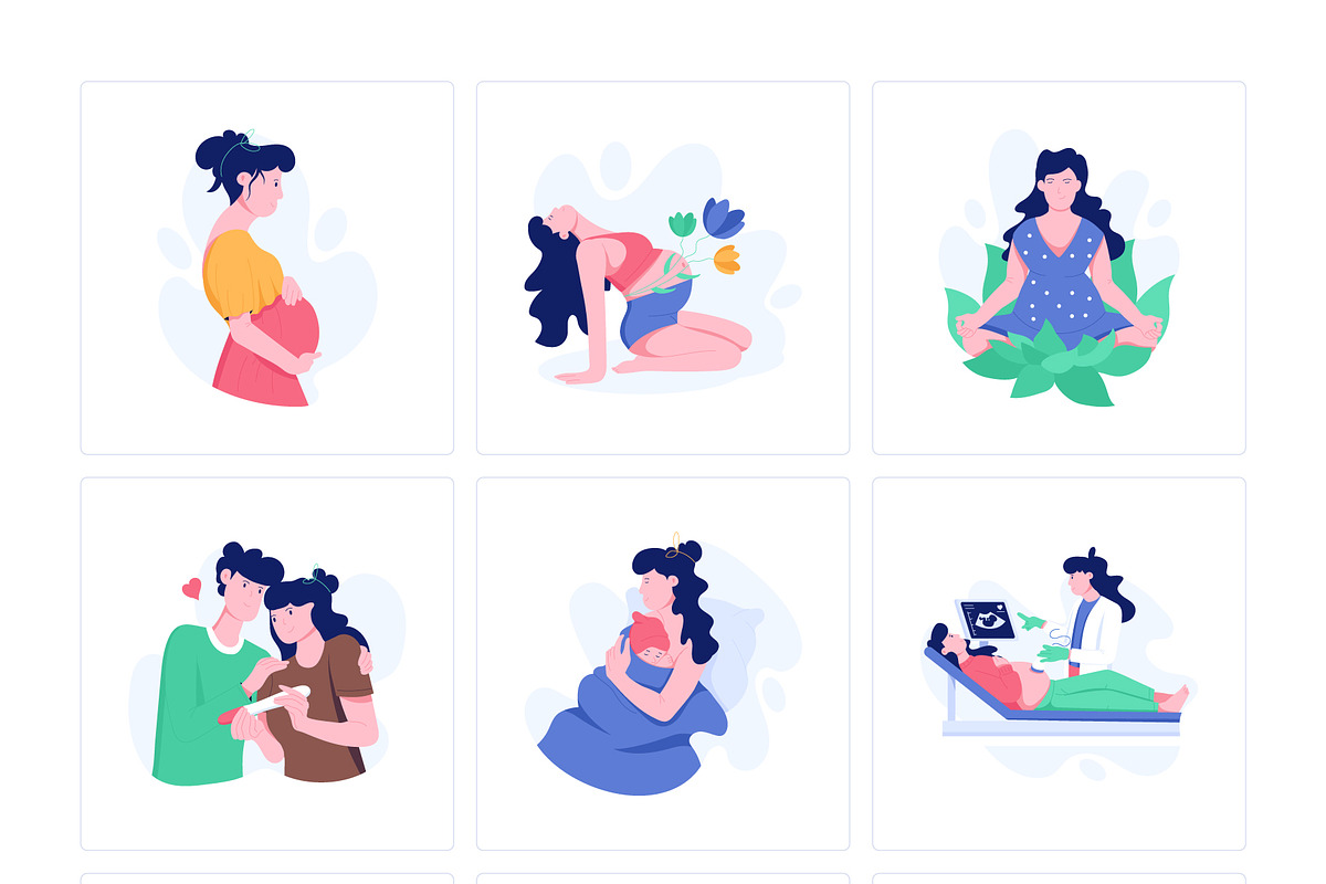 Pregnancy Illustration Set, a Person Illustration by Prosymbols (Photo 6 of 8)