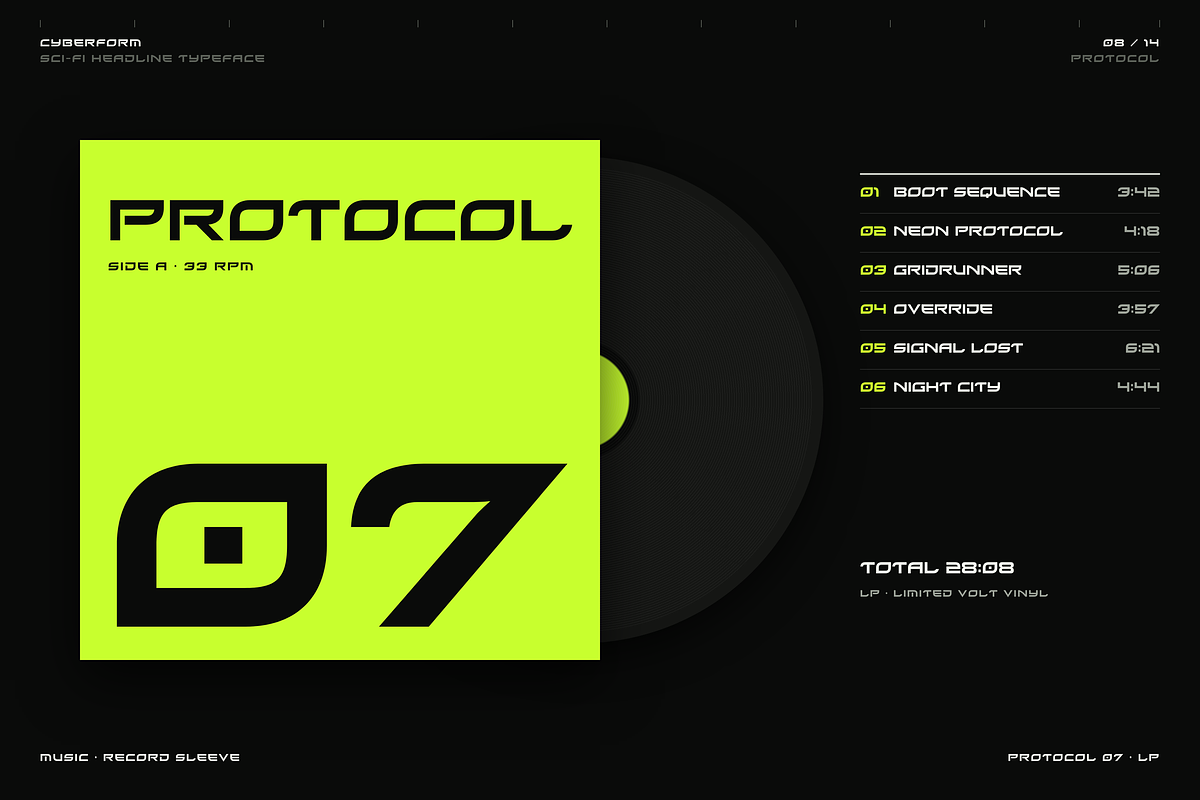 Cyber Form - Geometric Sci-Fi Type, a Sans Serif Font by HipFonts (Photo 7 of 13)